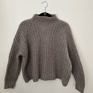 Aerie Textured Knit Sweater in Brown